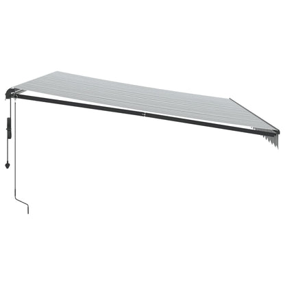 Luifel automatisch uittrekbaar LED 500x350 cm antraciet en wit