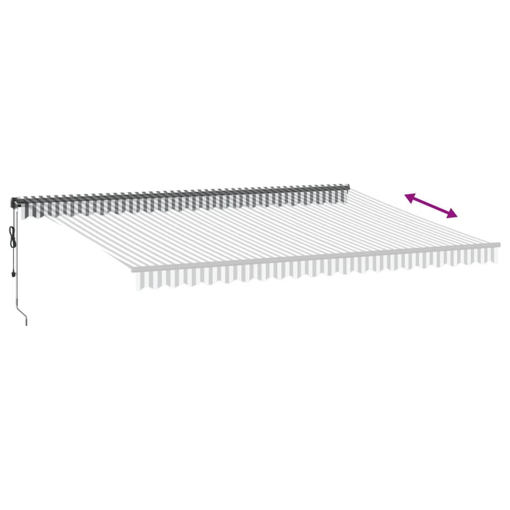 Luifel automatisch uittrekbaar LED 500x350 cm antraciet en wit