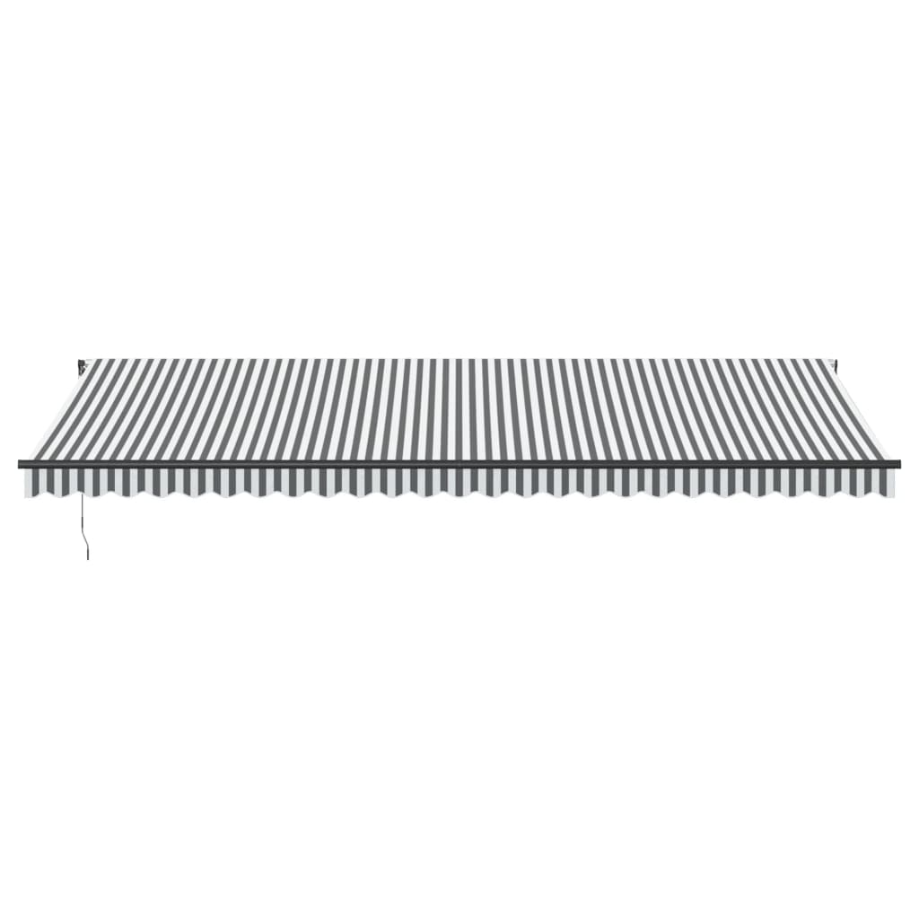 Luifel handmatig uittrekbaar en LED 600x350 cm antraciet en wit