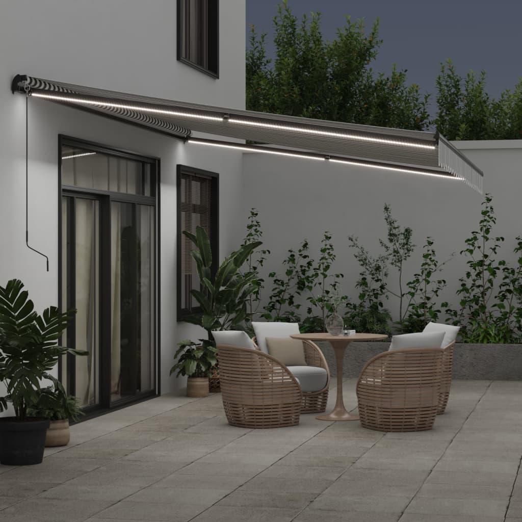 Luifel automatisch uittrekbaar 600x350 cm antraciet en wit