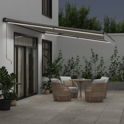 Luifel automatisch uittrekbaar 600x350 cm antraciet en wit