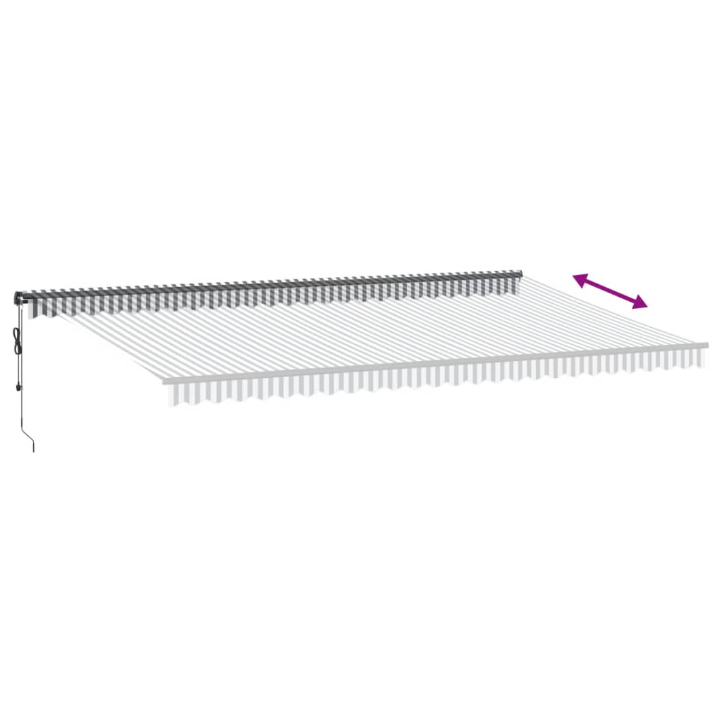 Luifel automatisch uittrekbaar 600x350 cm antraciet en wit