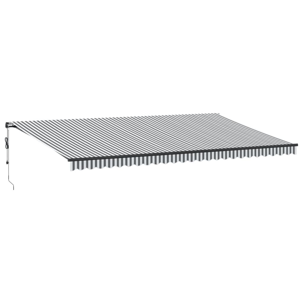 Luifel automatisch uittrekbaar LED 600x350 cm antraciet en wit