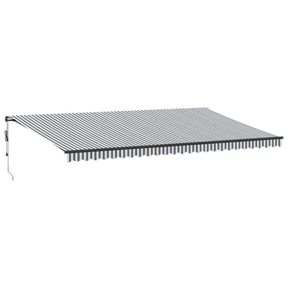 Luifel automatisch uittrekbaar LED 600x350 cm antraciet en wit