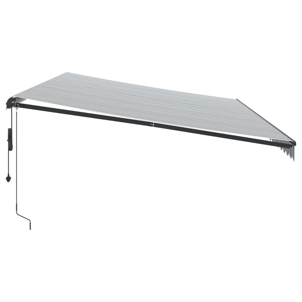 Luifel automatisch uittrekbaar LED 600x350 cm antraciet en wit