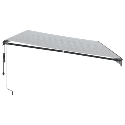 Luifel automatisch uittrekbaar LED 600x350 cm antraciet en wit