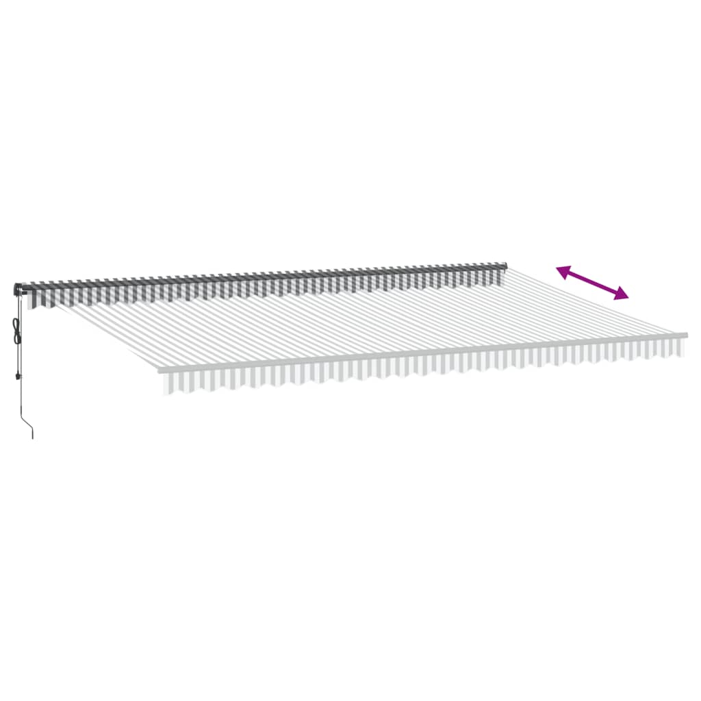 Luifel automatisch uittrekbaar LED 600x350 cm antraciet en wit