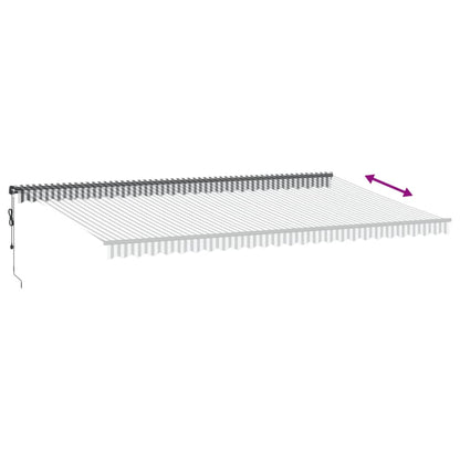 Luifel automatisch uittrekbaar LED 600x350 cm antraciet en wit