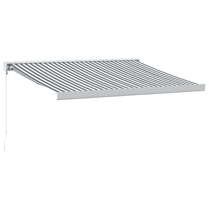 Luifel uittrekbaar 3,5x2,5 m stof en aluminium antraciet en wit