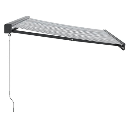 Luifel uittrekbaar 3x2,5 m stof en aluminium antraciet en wit