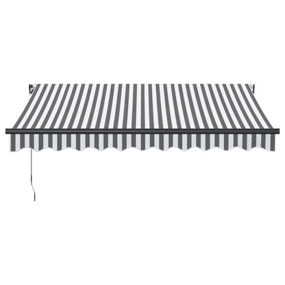 Luifel handmatig uittrekbaar en LED 300x250 cm antraciet en wit