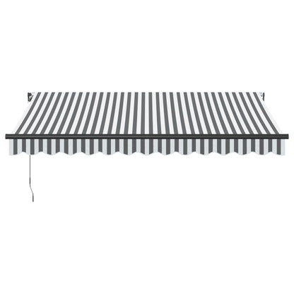 Luifel handmatig uittrekbaar en LED 350x250 cm antraciet en wit