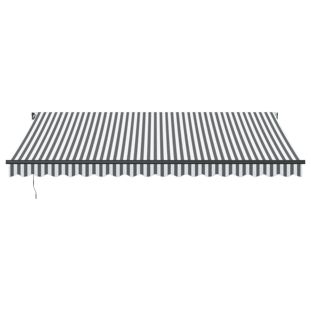 Luifel handmatig uittrekbaar en LED 450x300 cm antraciet en wit