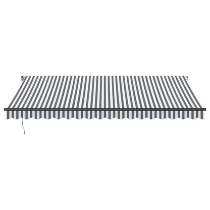 Luifel handmatig uittrekbaar en LED 450x300 cm antraciet en wit