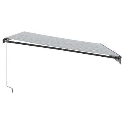 Luifel handmatig uittrekbaar en LED 450x300 cm antraciet en wit
