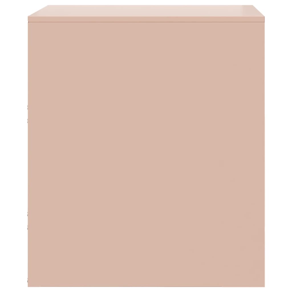 Nachtkastjes 2 st 34,5x39x44 cm staal roze