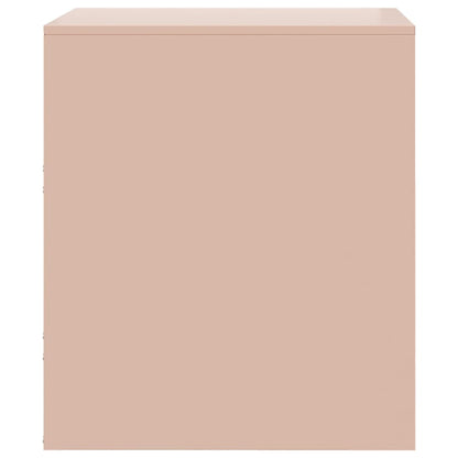 Nachtkastjes 2 st 34,5x39x44 cm staal roze