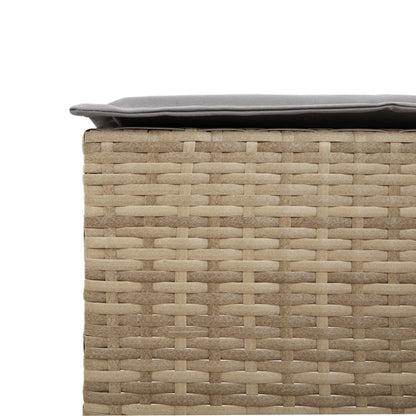 Tuinbarkrukken 2 st met kussens poly rattan beige