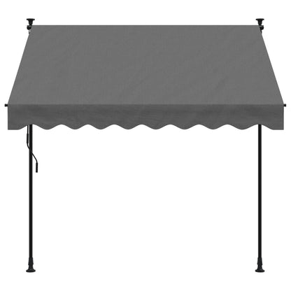 Luifel uittrekbaar 200x150 cm stof en staal antracietkleurig