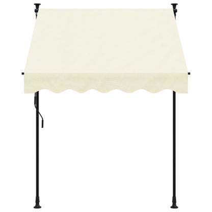 Luifel uittrekbaar 150x150 cm stof en staal crèmekleurig