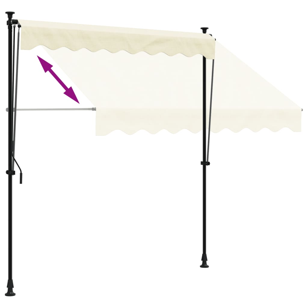 Luifel uittrekbaar 200x150 cm stof en staal crèmekleurig