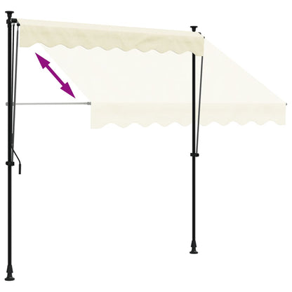 Luifel uittrekbaar 200x150 cm stof en staal crèmekleurig
