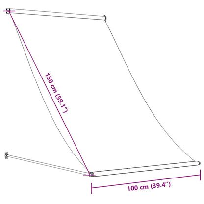 Luifel uittrekbaar 100x150 cm stof en staal antracietkleurig