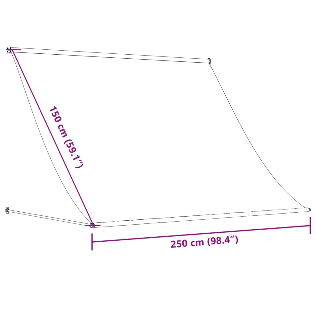 Luifel uittrekbaar 250x150 cm stof en staal antracietkleurig