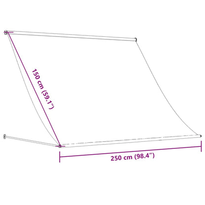 Luifel uittrekbaar 250x150 cm stof en staal antracietkleurig