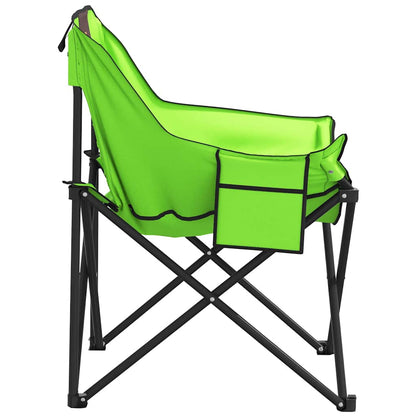 Campingstoelen 2 st met vakje inklapbaar groen