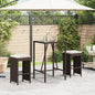 Tuinbarkrukken 2 st met kussens poly rattan bruin