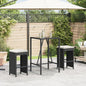 Tuinbarkrukken met kussens 2 st poly rattan zwart