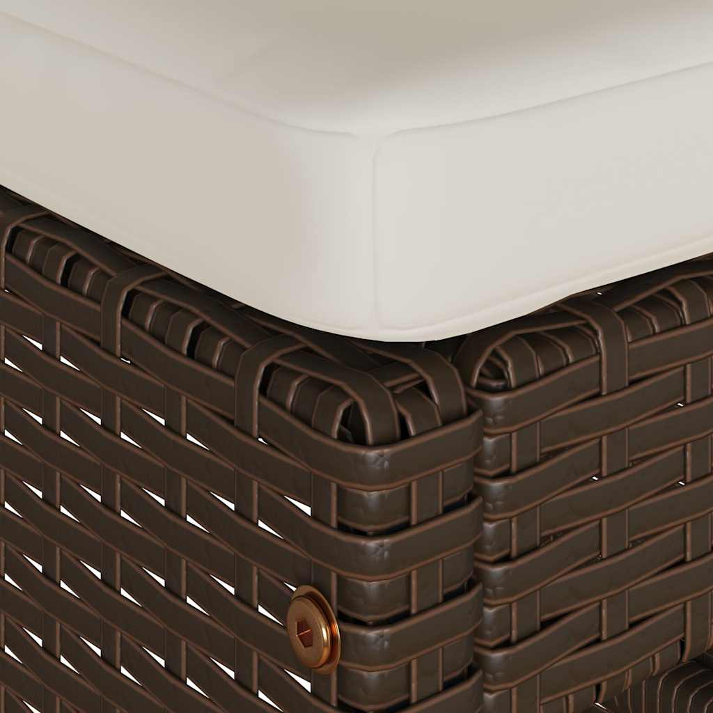 Tuinbarkrukken met kussens 4 st poly rattan bruin