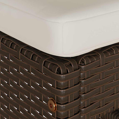 Tuinbarkrukken met kussens 4 st poly rattan bruin