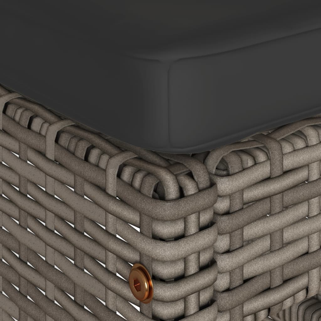 Tuinbarkrukken met kussens 4 st poly rattan grijs