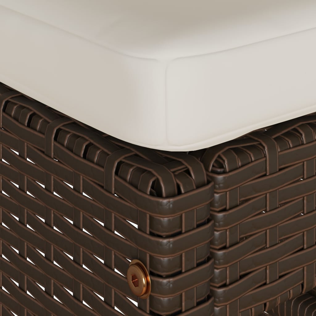 Tuinbarkrukken 6 st met kussens poly rattan bruin