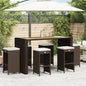 Tuinbarkrukken 6 st met kussens poly rattan bruin