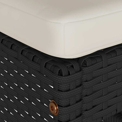 Tuinbarkrukken met kussens 6 st poly rattan zwart