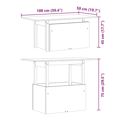 Tuintafel 100x50x75 cm massief grenenhout wit