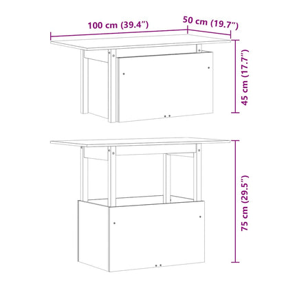 Tuintafel 100x50x75 cm massief grenenhout wasbruin