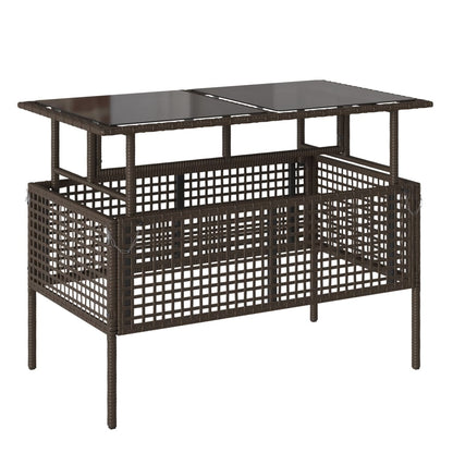 4-delige Loungeset met kussens poly rattan bruin