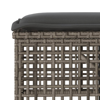 4-delige Loungeset met kussens poly rattan en glas grijs