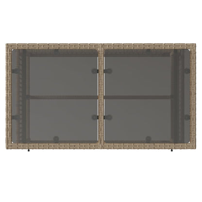 4-delige Loungeset met kussens poly rattan en glas beige