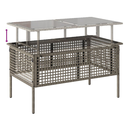 4-delige Loungeset met kussens poly rattan en glas lichtgrijs
