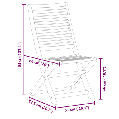 Tuinstoelen 4 st inklapbaar massief acaciahout