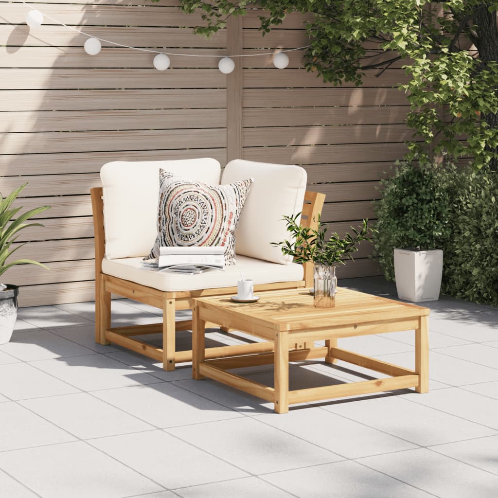 Tuinhoekbank met kussens 73x73x65 cm massief acaciahout