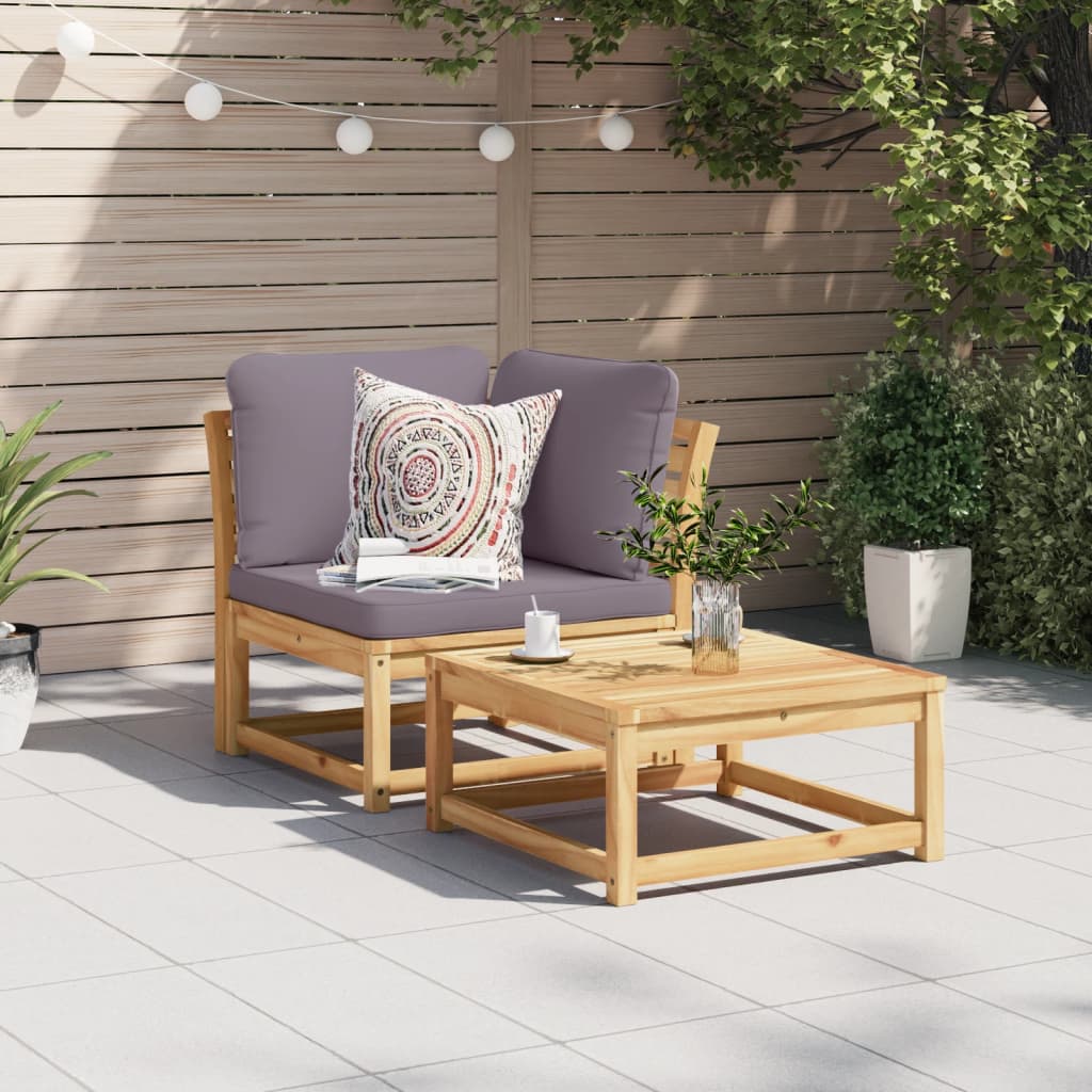 Tuinhoekbank met kussens 73x73x65 cm massief acaciahout