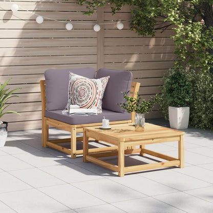 Tuinhoekbank met kussens 73x73x65 cm massief acaciahout