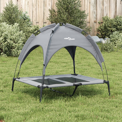 Hondenmand Met Luifel Oxford Stof En Staal Antracietkleurig 92 x 77 x 85 cm
