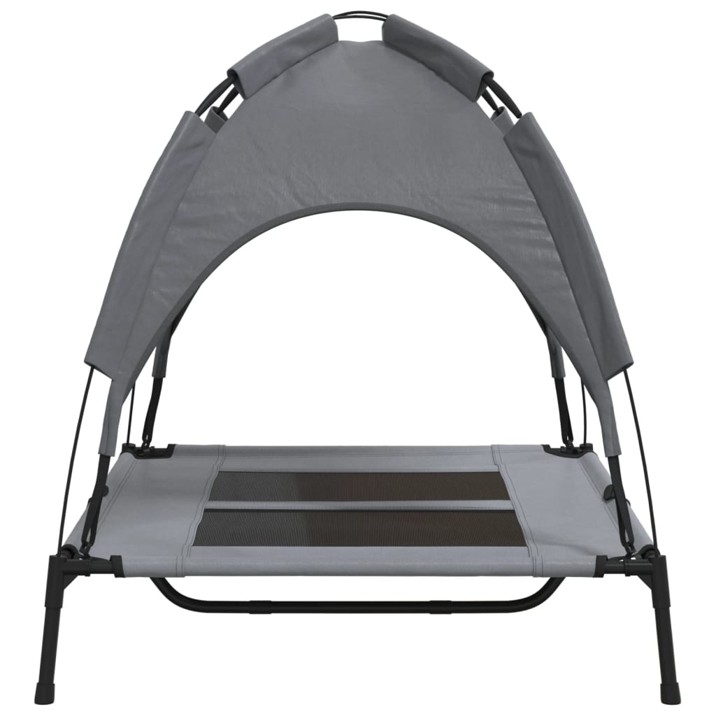 Hondenmand Met Luifel Oxford Stof En Staal Antracietkleurig 92 x 77 x 85 cm